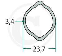 Rura profilowa 1,5M cytryna G1 WEW 23,7x3,4mm