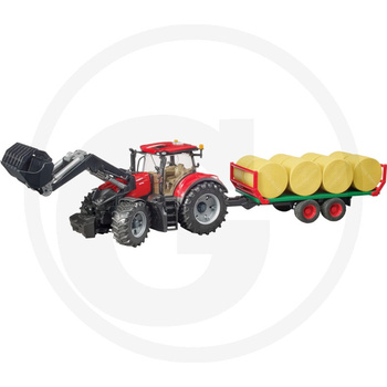 BRUDER Case IH Optum 300 CVX z ładowaczem i przyczepa