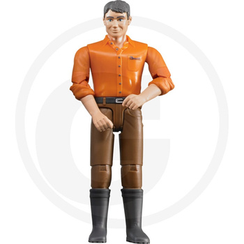 BRUDER Figurka mężczyzny w pomarańczowej koszuli