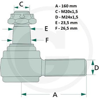 Końcówka drążka kierowniczego z gwintem wewnętrzny