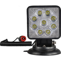 Lampa robocza LED kwadratowa na magnes, z wyłącznikiem 9 LED 27W